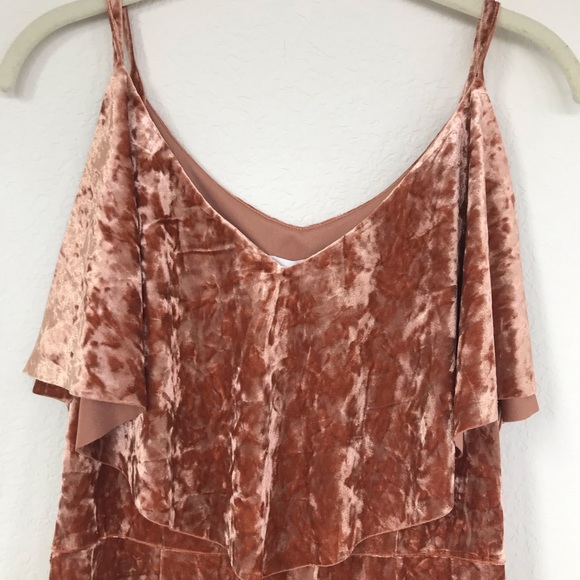 LC Lauren Conrad Runway Peach Crushed Velvet Dress - Picture 3 of 7